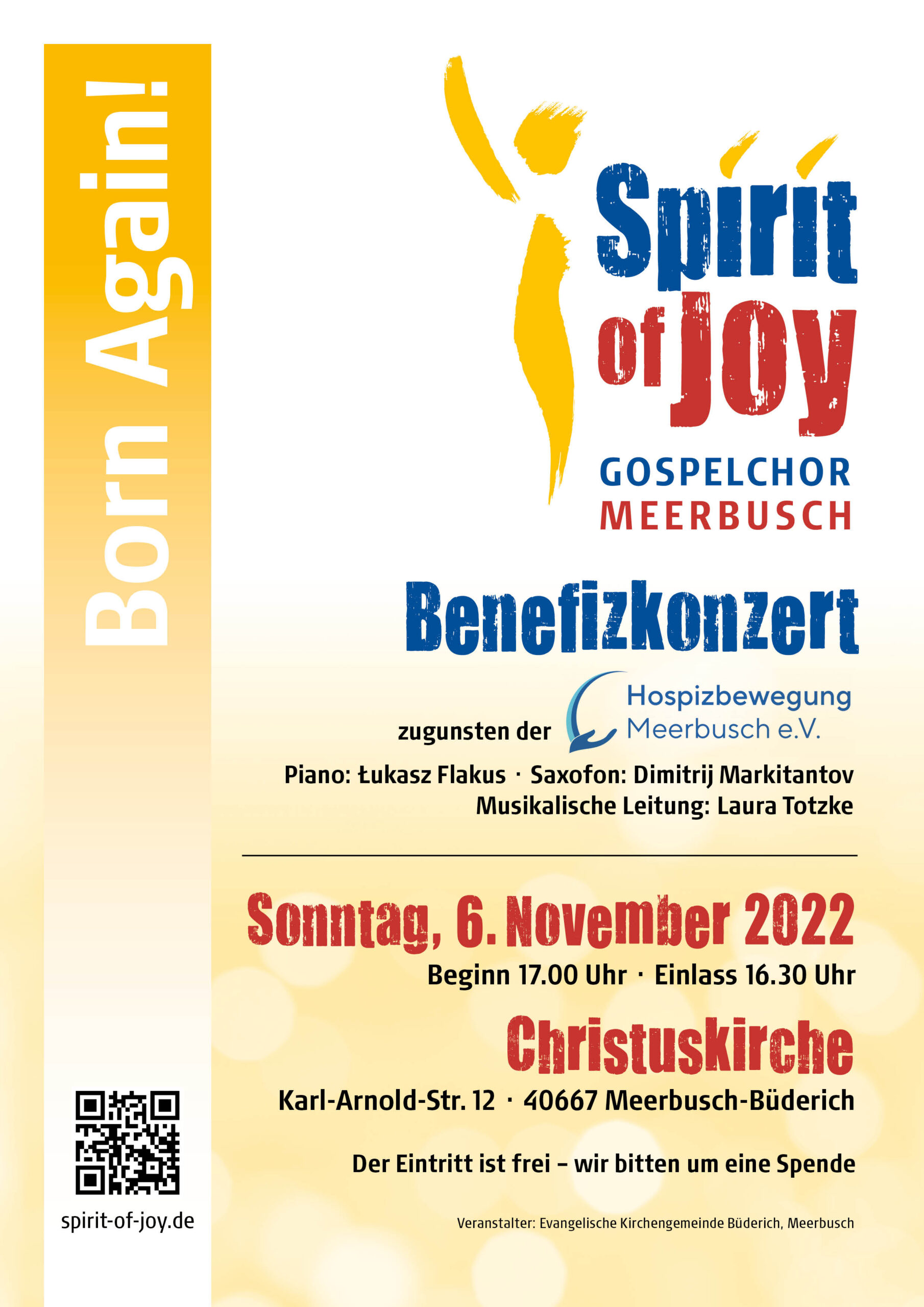 Plakat Benefizkonzert “Spirit of Joy” am 6.11.2022